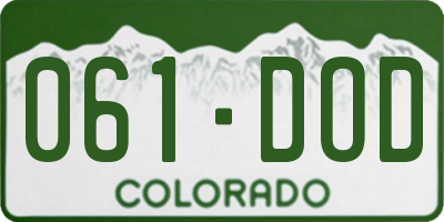 CO license plate 061DOD