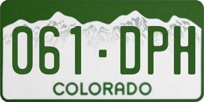 CO license plate 061DPH