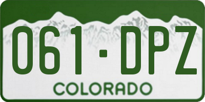 CO license plate 061DPZ