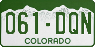 CO license plate 061DQN