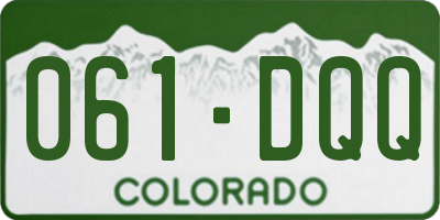 CO license plate 061DQQ