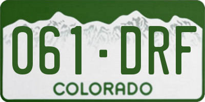 CO license plate 061DRF