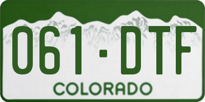 CO license plate 061DTF
