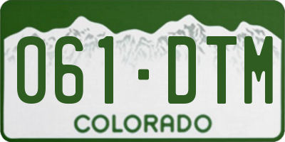 CO license plate 061DTM
