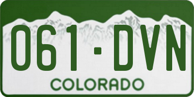 CO license plate 061DVN