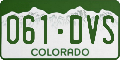 CO license plate 061DVS