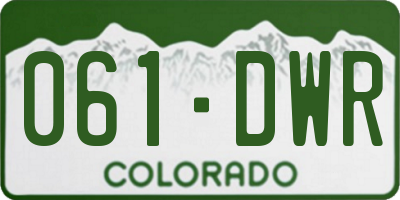 CO license plate 061DWR