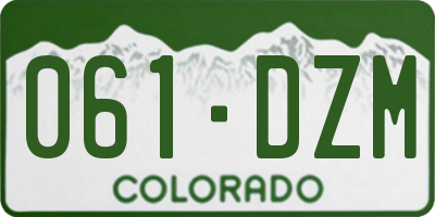 CO license plate 061DZM