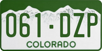 CO license plate 061DZP