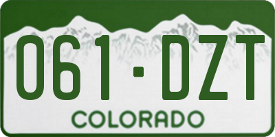 CO license plate 061DZT