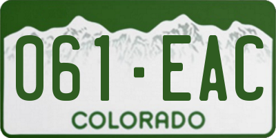 CO license plate 061EAC