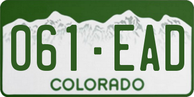 CO license plate 061EAD