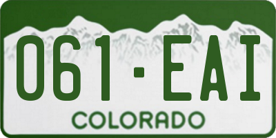 CO license plate 061EAI