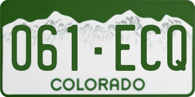CO license plate 061ECQ