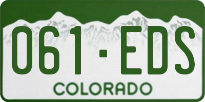 CO license plate 061EDS