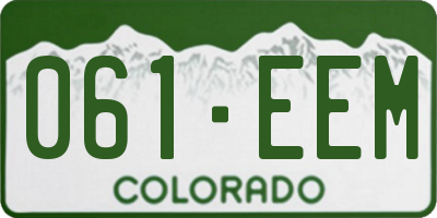 CO license plate 061EEM