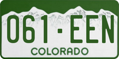 CO license plate 061EEN