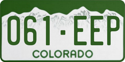 CO license plate 061EEP