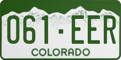 CO license plate 061EER
