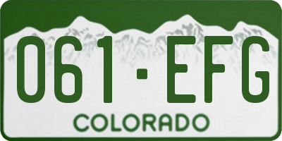 CO license plate 061EFG