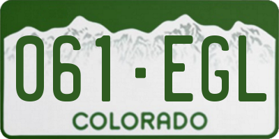 CO license plate 061EGL