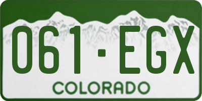 CO license plate 061EGX