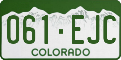 CO license plate 061EJC