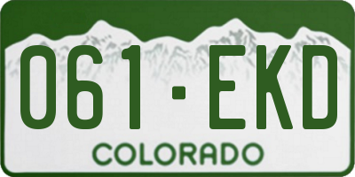 CO license plate 061EKD