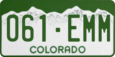 CO license plate 061EMM