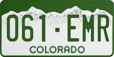 CO license plate 061EMR