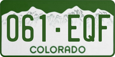 CO license plate 061EQF