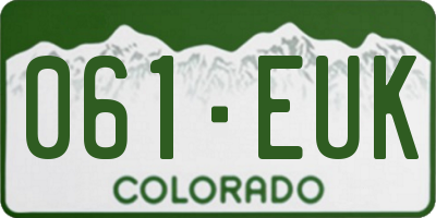 CO license plate 061EUK
