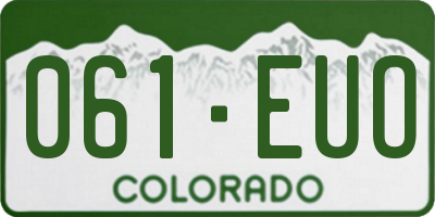 CO license plate 061EUO