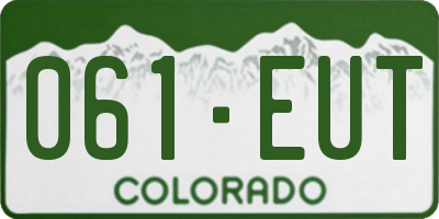 CO license plate 061EUT