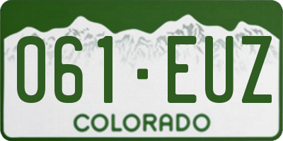 CO license plate 061EUZ
