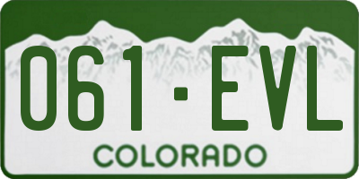 CO license plate 061EVL