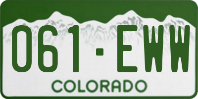 CO license plate 061EWW