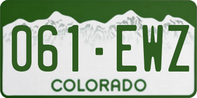 CO license plate 061EWZ