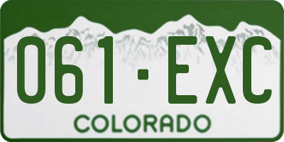 CO license plate 061EXC