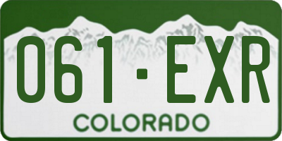 CO license plate 061EXR