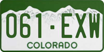 CO license plate 061EXW