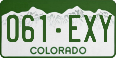 CO license plate 061EXY