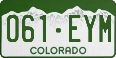 CO license plate 061EYM