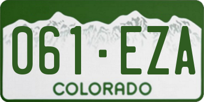 CO license plate 061EZA