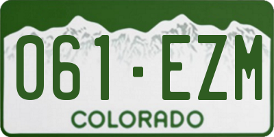 CO license plate 061EZM