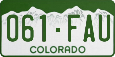 CO license plate 061FAU