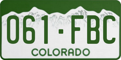 CO license plate 061FBC