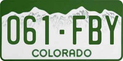 CO license plate 061FBY