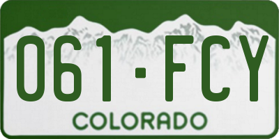 CO license plate 061FCY