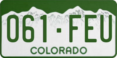 CO license plate 061FEU